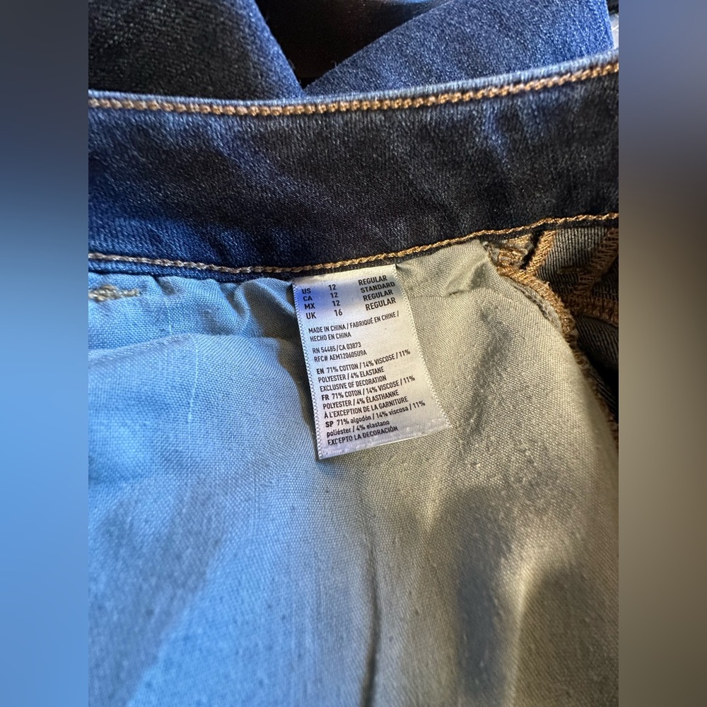 AEO American Eagle Jegging, Denim X4 Stretch, Size 12 - Picture 4 of 5